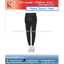 Narrow bottom women soft shell pant for gym fitness exercise and workout fleece trouser jogger